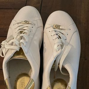 Micheal Kors White/Gold Sneakers